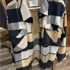 Women's Ashley By 26 International Checkered Button Up- Medium